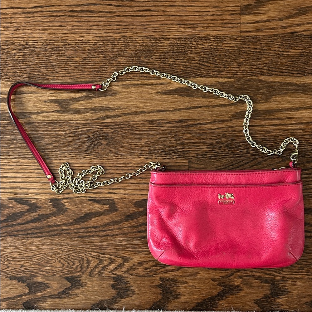 Coach Red Leather Crossbody Bag